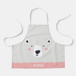 Delantal Gracioso oso polar lindo personalizado de los niño