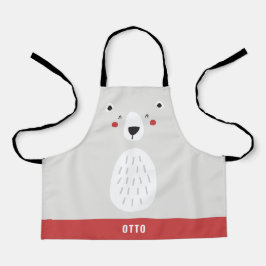 Delantal Gracioso oso polar lindo personalizado de los niño