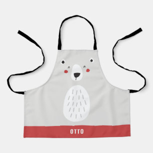 Delantal Gracioso oso polar lindo personalizado de los niño