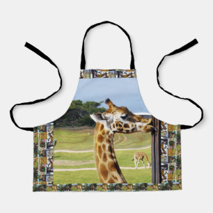 Delantal Gracioso paro de jirafa, Apron de impresión comple