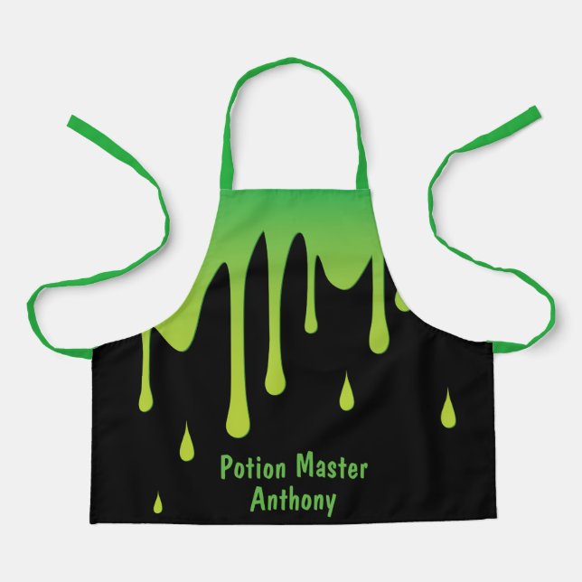 Delantal Gracioso patrón de poción de deslizamiento verde p (Anverso)