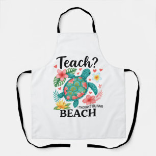 Delantal Gracioso profesor de playa Tortuga de verano