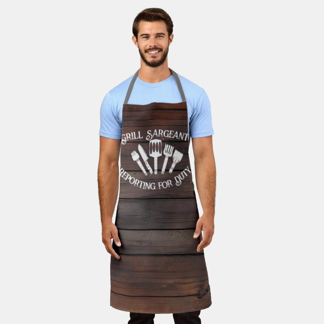 Delantal Gracioso regalo de parrillada para hombres - Sarge (Gastado)