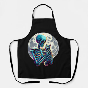 Delantal Gracioso Skeleton jugando con un bonito hallo de c