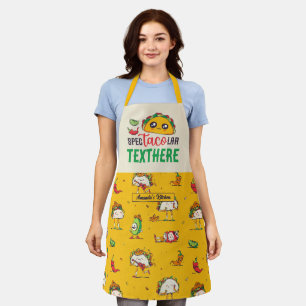 Delantal Gracioso Taco Pun Mexicano Enamorado Personalizado
