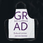 Delantal Grad typography modern graduation simple minimal c<br><div class="desc">design</div>
