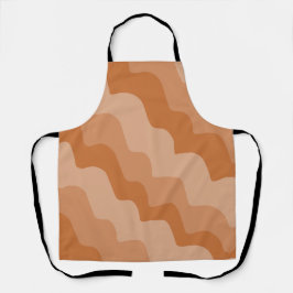 Delantal Gradiente de ondas oceánicas onduladas marrones
