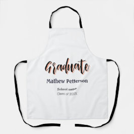 Delantal Graduación moderna de estilo negrita y simple con