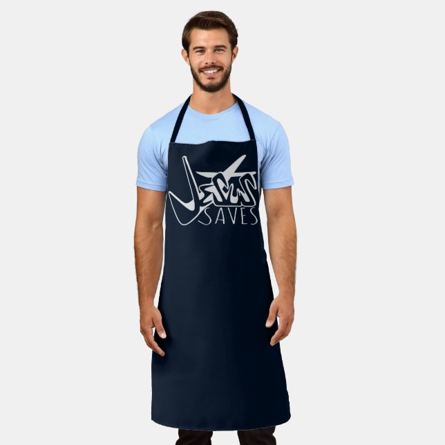 DELANTAL GRAFFITI JESUS SAVE CRISTIANO (Gastado)