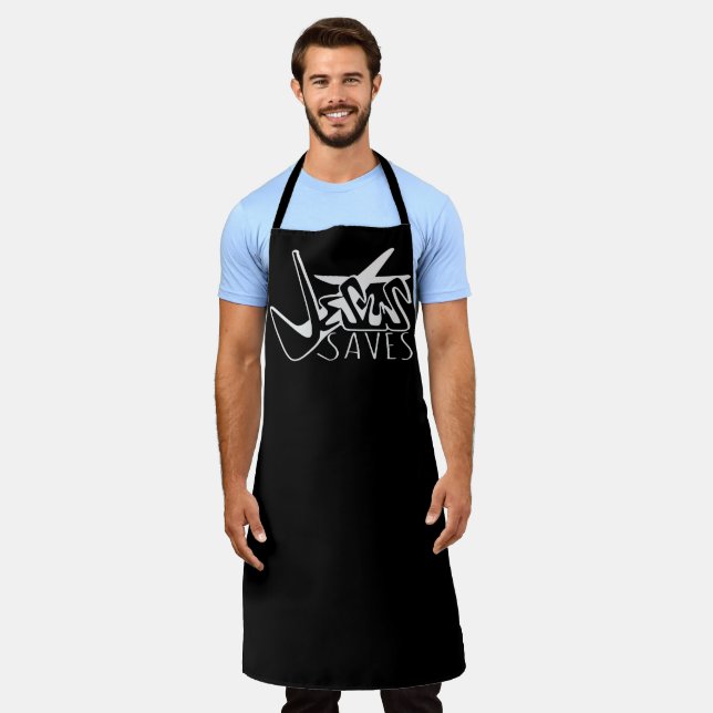 DELANTAL GRAFFITI JESUS SAVE CRISTIANO (Gastado)