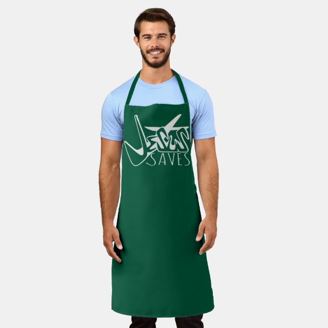 DELANTAL GRAFFITI JESUS SAVE CRISTIANO (Gastado)