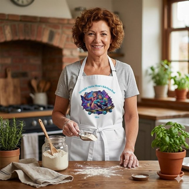 Delantal Graffiti Mom & Son Apron - Custom Name Gift (Subido por el creador)