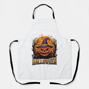 Delantal Gráfico de sombrero de bruja de calabaza de Hallow
