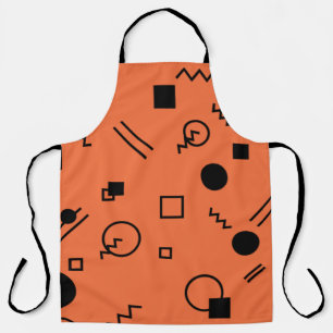Delantal gráfico Memphis naranja, divertido, de moda y geom