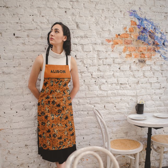 Delantal Gráficos retro de Halloween personalizados (Subido por el creador)