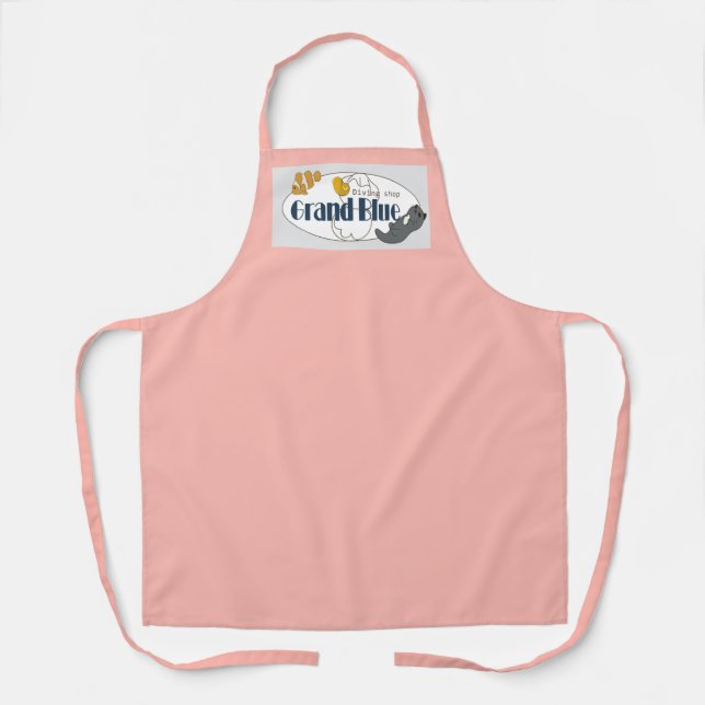 Delantal Gran Azul - Apron de tienda de submarinismo (Anverso)