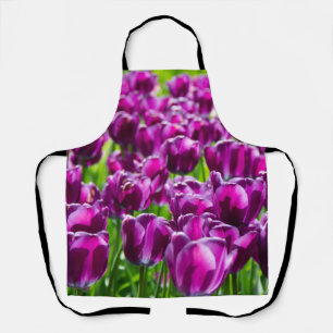 Delantal Gran campo de tulipanes morados