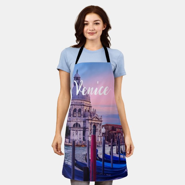 Delantal Gran Canal con góndolas e iglesia en Venecia (Gastado)