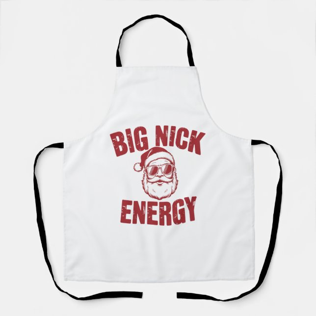 Delantal Gran Chiste de Navidades de Nick Energy Funny Sant (Anverso)