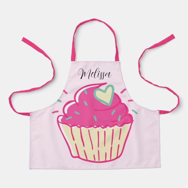 Delantal Gran Cupcake Niños Rosa (Anverso)