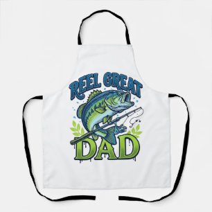 Delantal Gran diseño vectorial vintage de pesca de lubina p