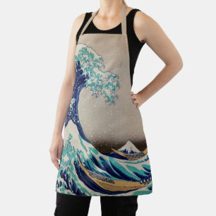Delantal Gran Ola de Hokusai en Kanagawa. Arte japonés vint