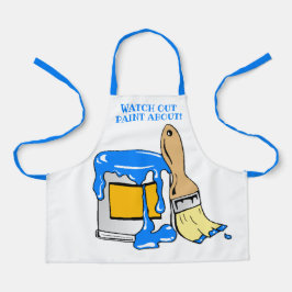 Delantal Gran papilla de pintura desordenada y cepillo