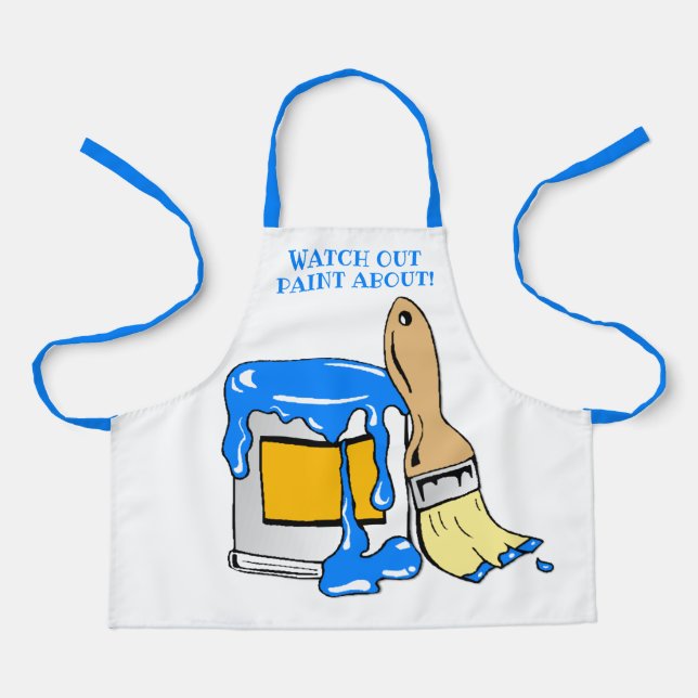 Delantal Gran papilla de pintura desordenada y cepillo (Anverso)