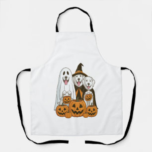Delantal Gran Perro Pirineos Fantasma Bruja Halloween Combi