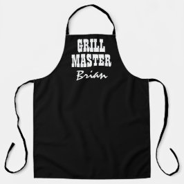 Delantal Gran personalizado negro maestro de parrilla BBQ d