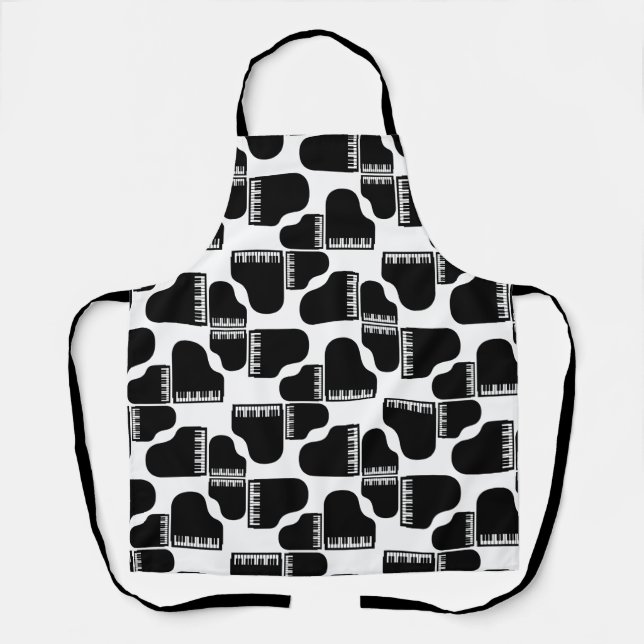 Delantal Gran Pianos Música Piano Arte PERSONALIZADO COLOR (Anverso)