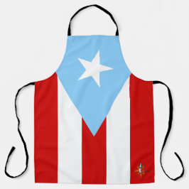 Delantal grande con estampado de bandera de Puerto