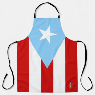 Delantal grande con estampado de bandera de Puerto