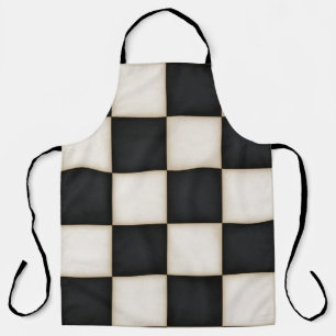 Delantal Grandes cheques blancos negros y antiguos grandes