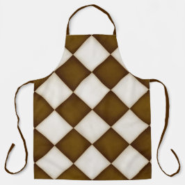 Delantal Grandes diamantes blancos marrones y antiguos gran