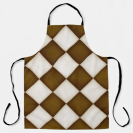 Delantal Grandes diamantes blancos marrones y antiguos gran