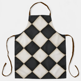 Delantal Grandes diamantes blancos negros y antiguos grande