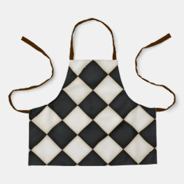 Delantal Grandes diamantes blancos negros y antiguos pequeñ