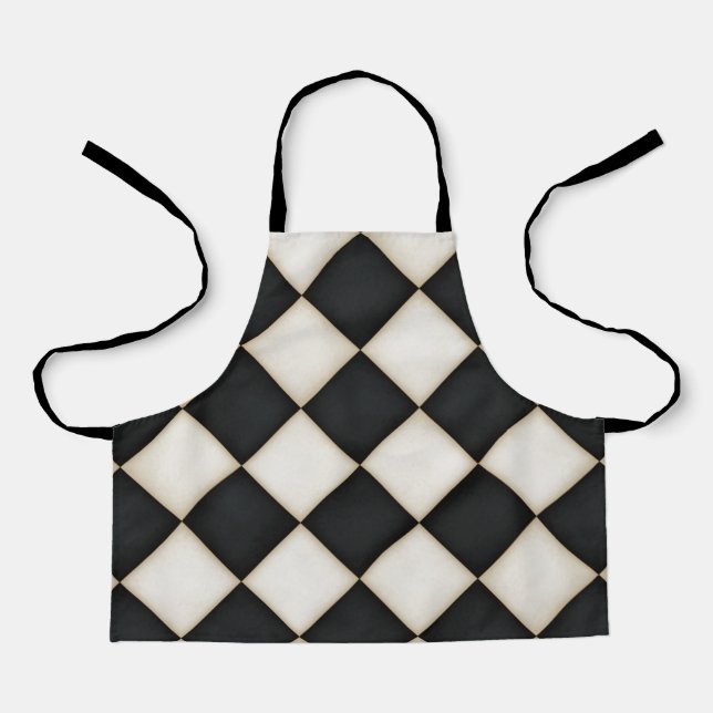 Delantal Grandes diamantes blancos negros y antiguos pequeñ (Anverso)