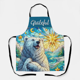 Delantal Grandioso y caprichoso oso polar Faux Stained Glas