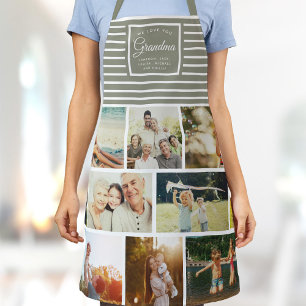 Delantal GRANDMA LE AMAMAMOS Collage de fotos DE LA Familia