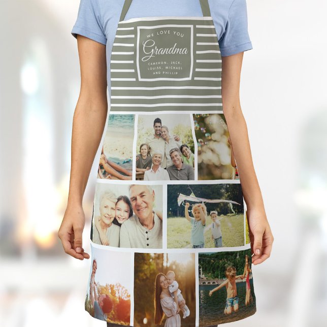 Delantal GRANDMA LE AMAMAMOS Collage de fotos DE LA Familia (Subido por el creador)