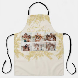 Delantal Grandma's Custom Elegant Christmas Photo Collage