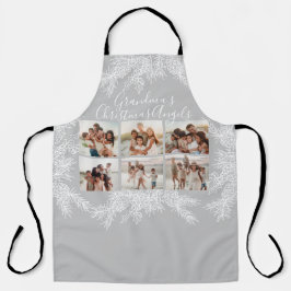 Delantal Grandma's Custom Photo Collage Elegant Christmas