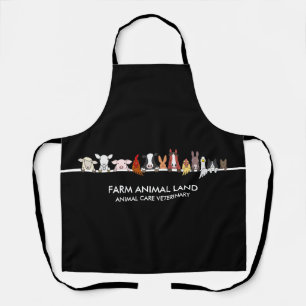 Delantal Granja Animal Bosque Negro