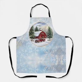 Delantal granja de invierno de navidades