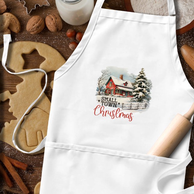 Delantal Granja de pequeños Navidades de pueblo rústico (Subido por el creador)