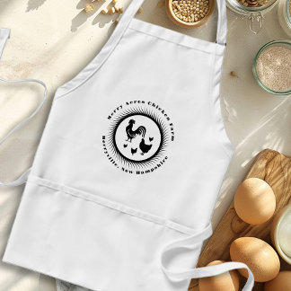 Delantal Granja de pollo Apron Blanco Con Bolsillos