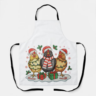 Delantal Granja de Pollo de Navidad Luces Navideñas Vacacio