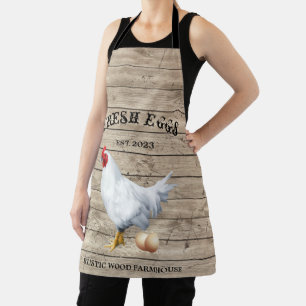 Delantal Granja de pollo Madera textura Huevos rústicos